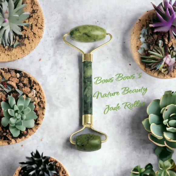 Handcrafted 100% Nature Jade roller beauty facial tool for Face , Eyes, Cheeks - Picture 1 of 9
